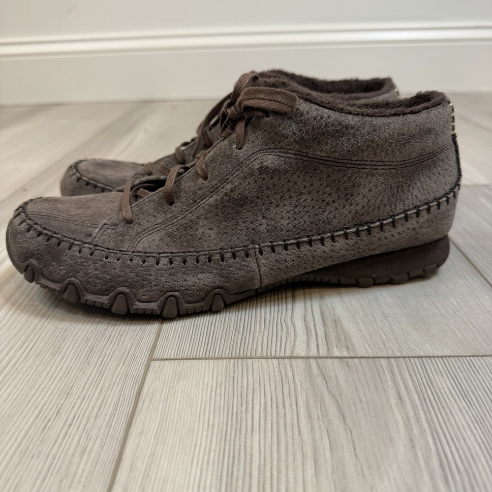 Skechers Relaxed Fit Totem Pole Boots Womens 9.5 M Biker Leather SN49013 Brown